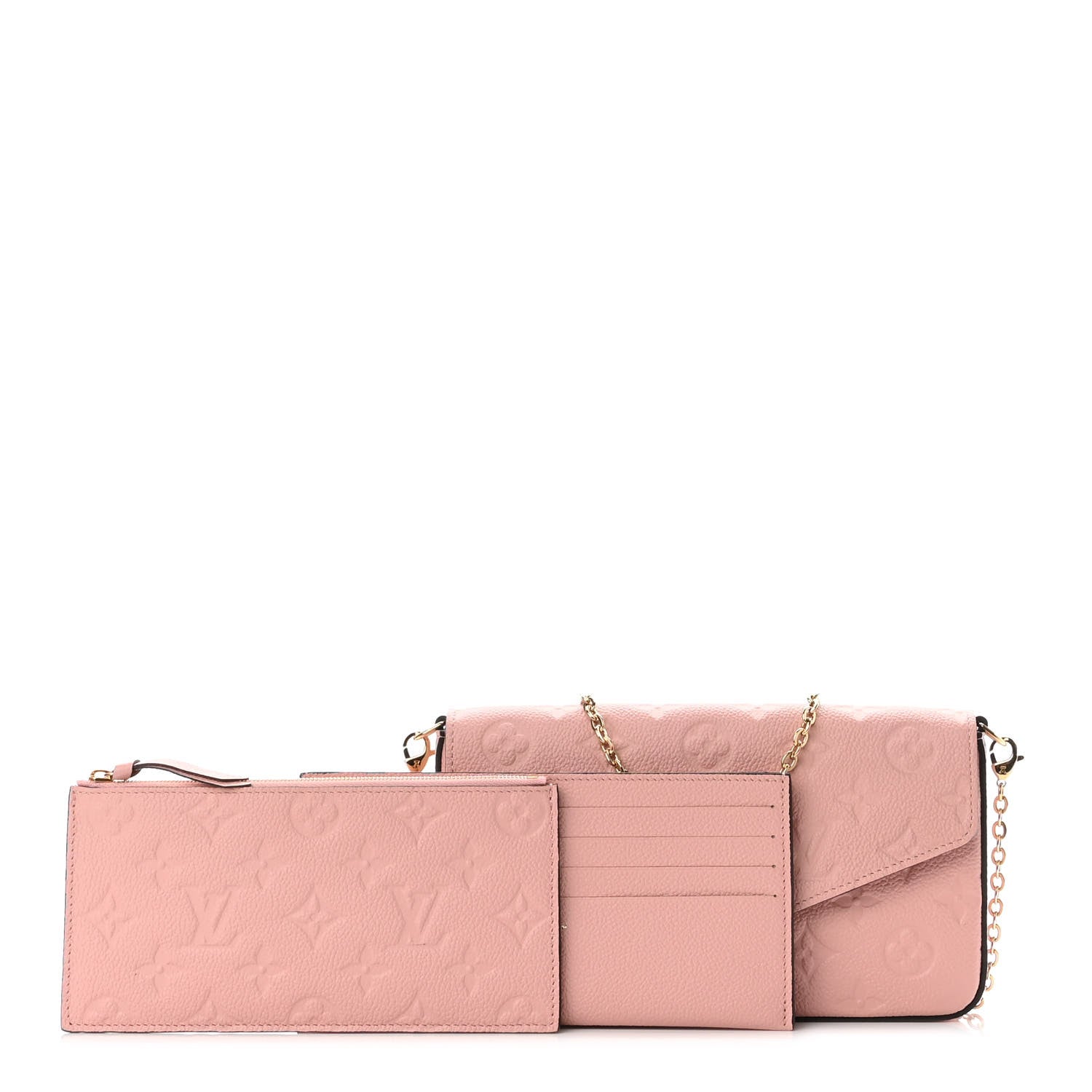 Louis Vuitton Empreinte Pochette Felicie Chain Wallet Rose Poudre 1 of 12