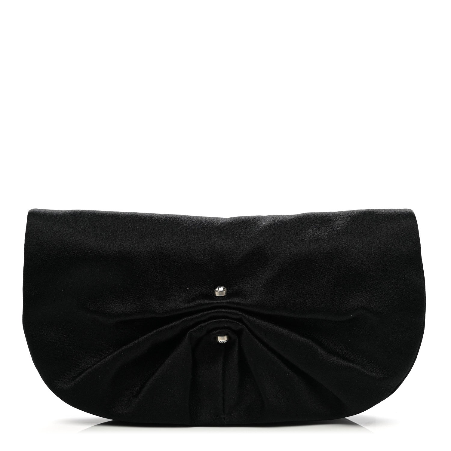 Saint Laurent Satin Crystal Evening Clutch Black 1 of 7