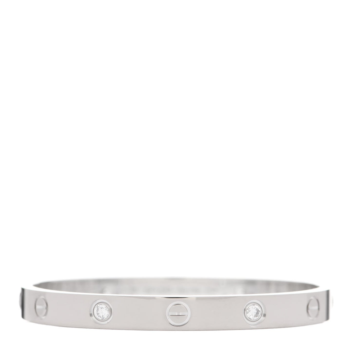 18K White Gold 4 Diamond LOVE Bracelet 16