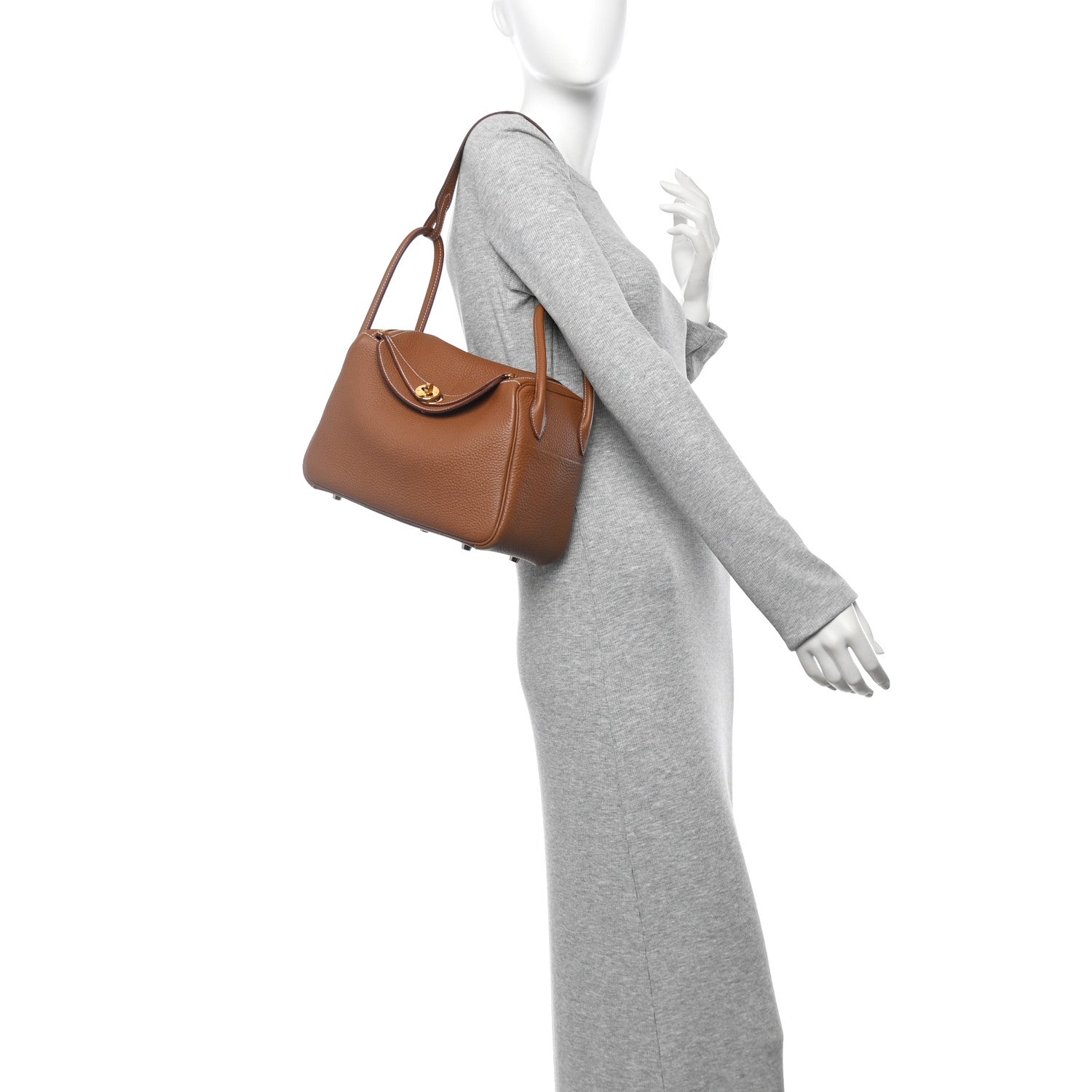 Hermes Taurillon Clemence Lindy 26 Gold 2 of 10