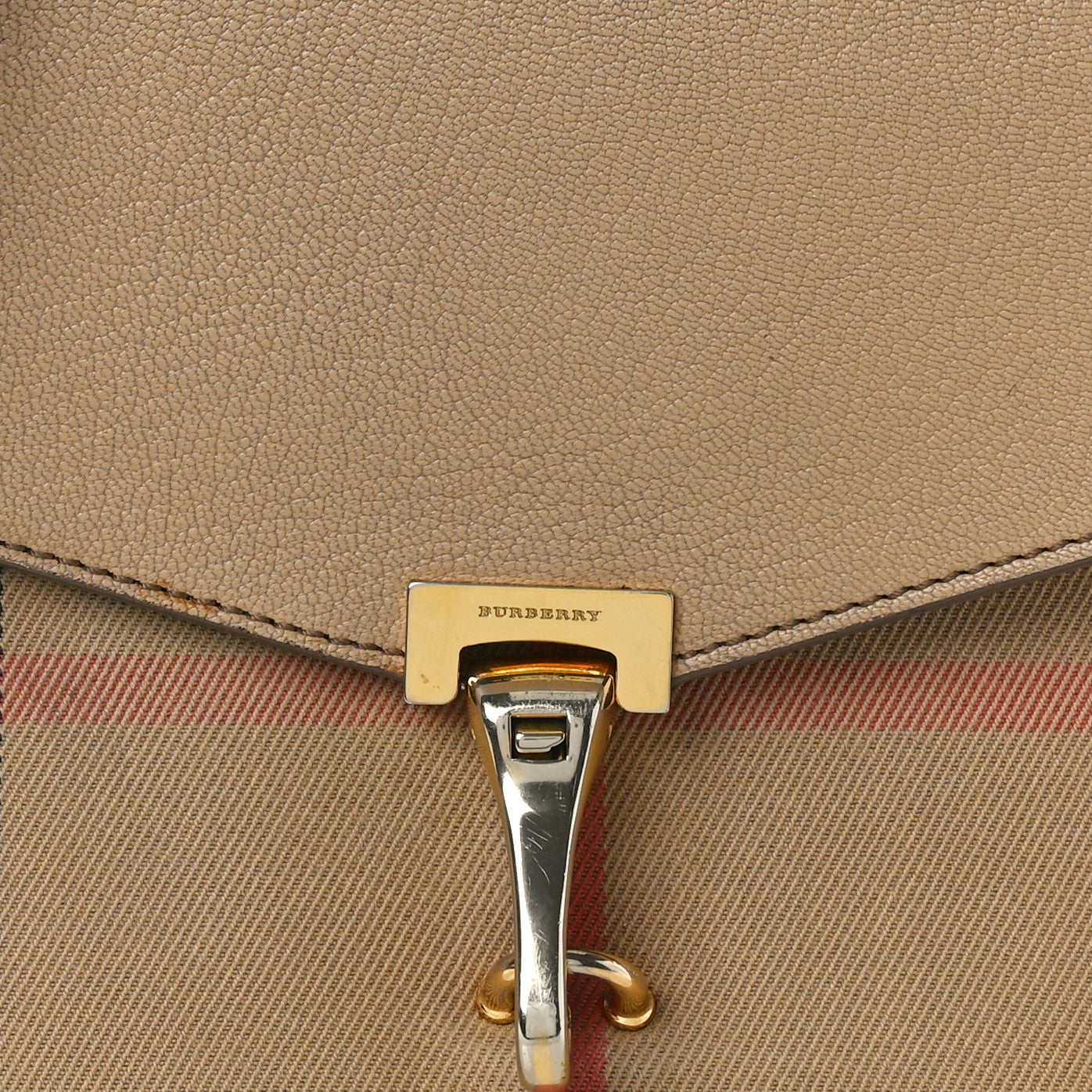 Derby Calfskin House Check Small Macken Crossbody Bag Light Beige