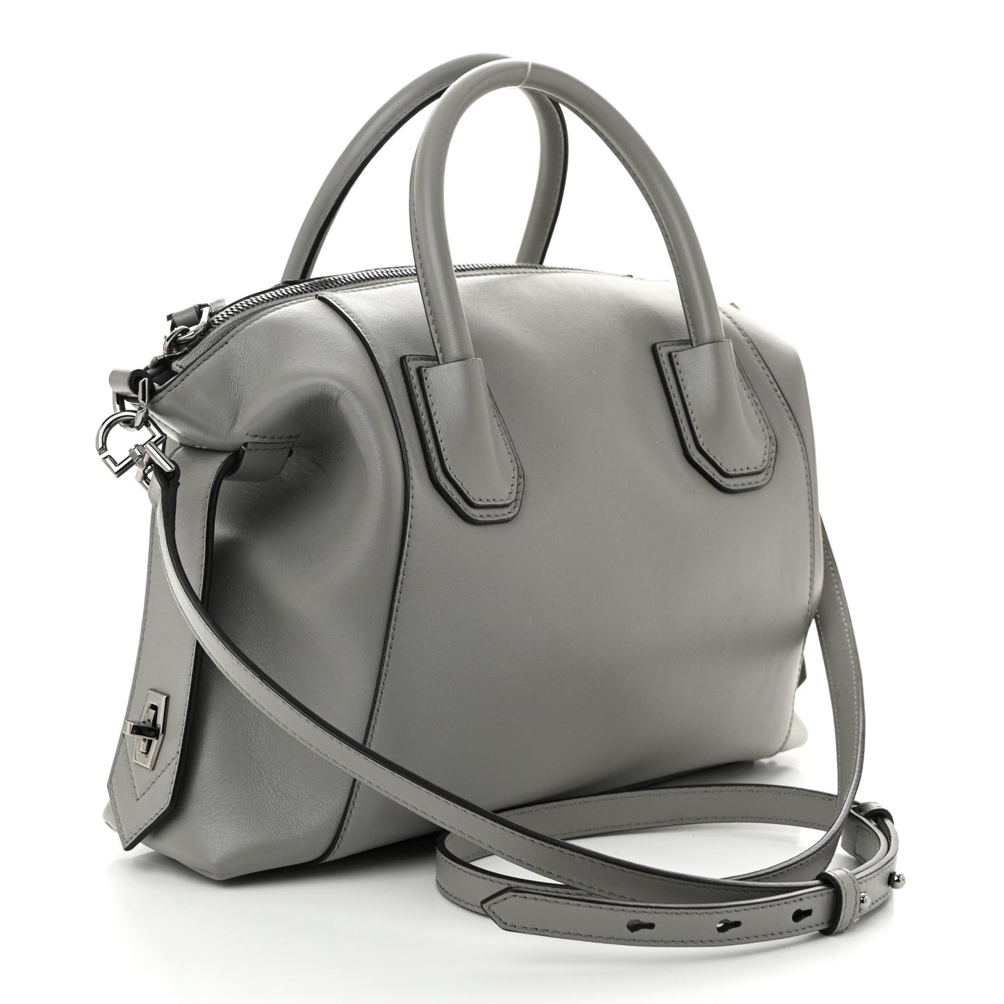 Calfskin Small Soft Antigona Pearl Grey