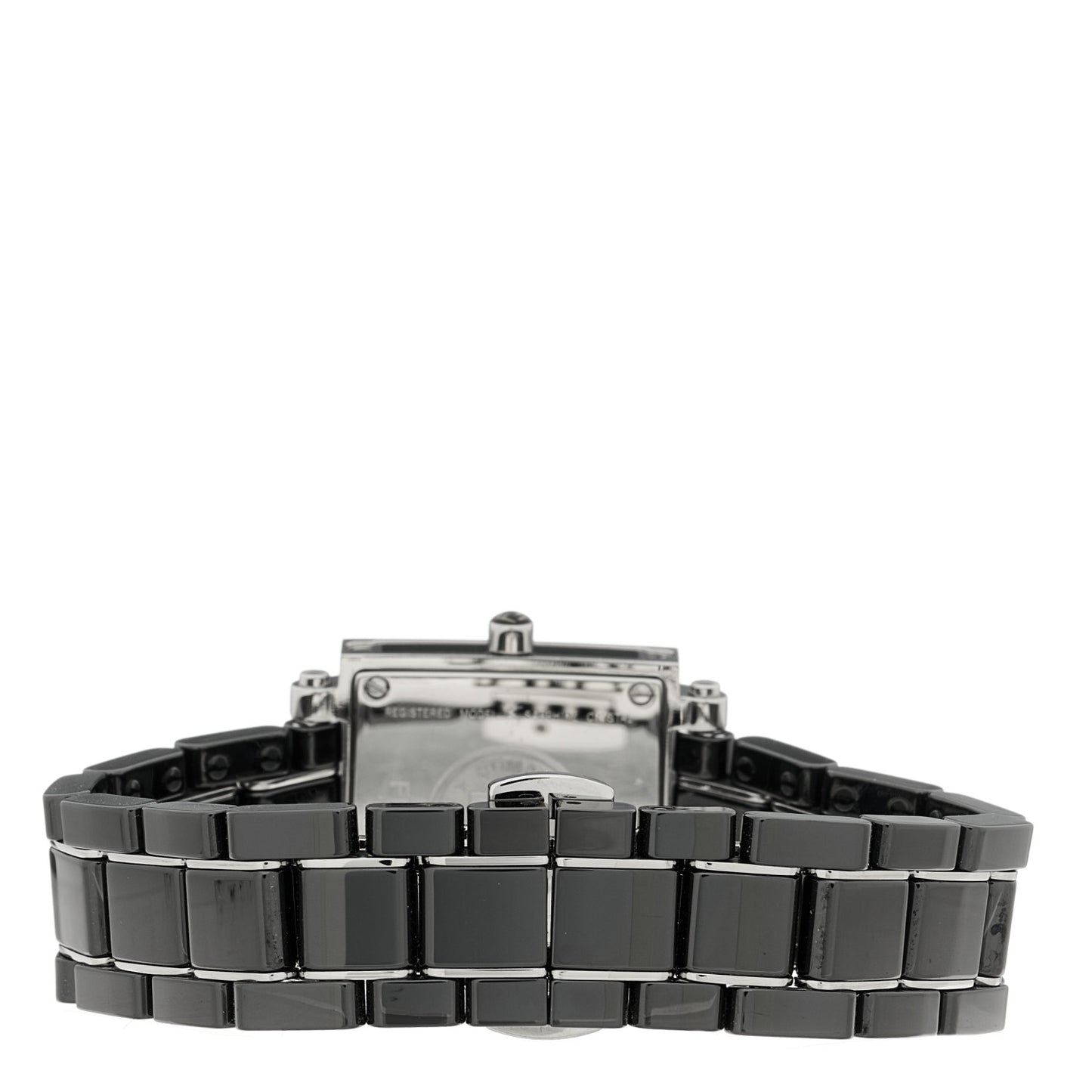 Stainless Steel Ceramic 25mm Quadro Quartz Watch Black