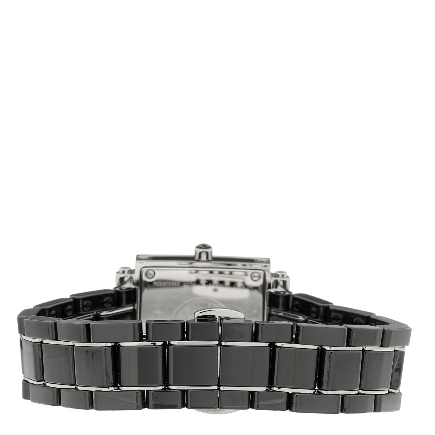 Fendi Stainless Steel Ceramic 25mm Quadro Quartz Watch Black 3 of 4
