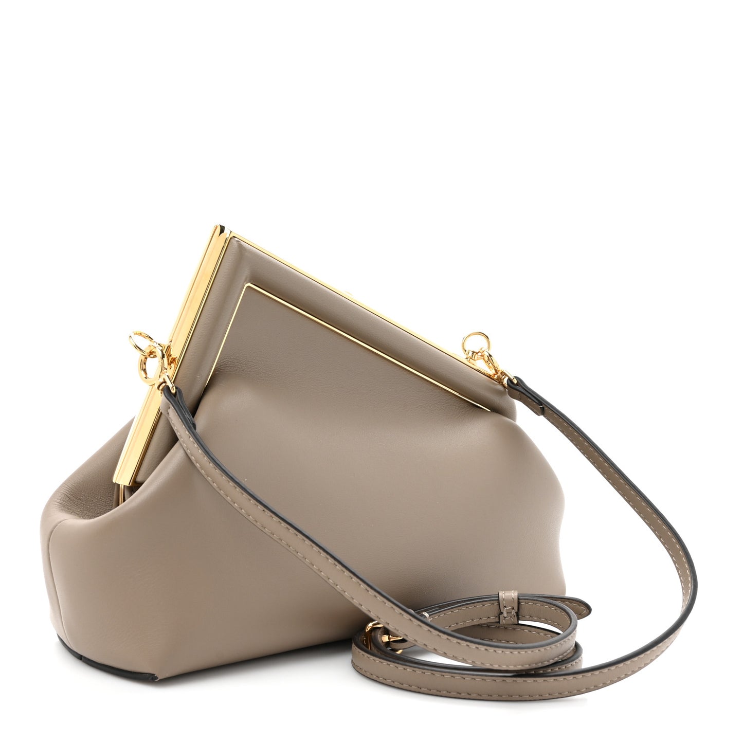 Shiny Nappa Small Fendi First Dove Gray