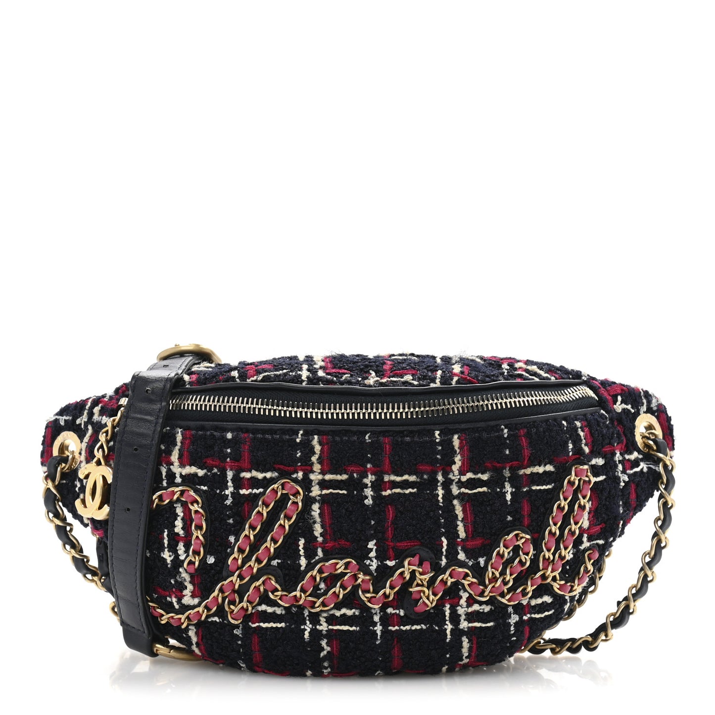 Tweed Quilted Chain 20s Signe Waist Bag Multicolor