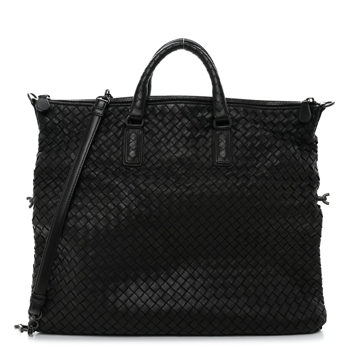 Nappa Intrecciato Maxi Convertible Tote Black