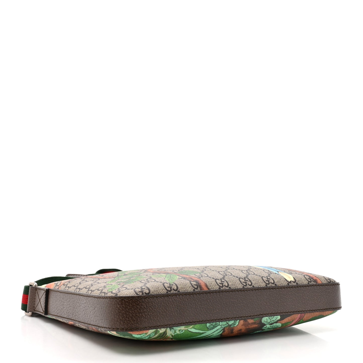 GG Supreme Monogram Tian Web Medium Flat Messenger Beige Multicolor New Acero
