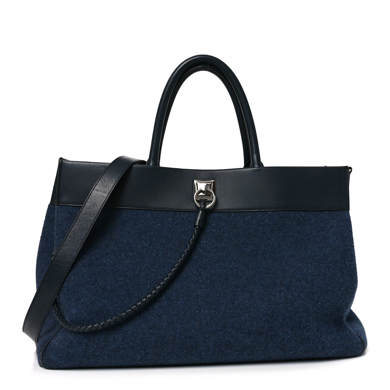 Mulberry Felt Calfskin Oversized Iris Weekend Bag Midnight 1869071