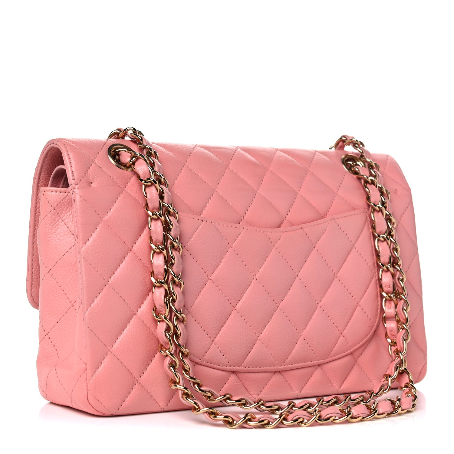Chanel Caviar Quilted Medium Double Flap Pink 3 of 22