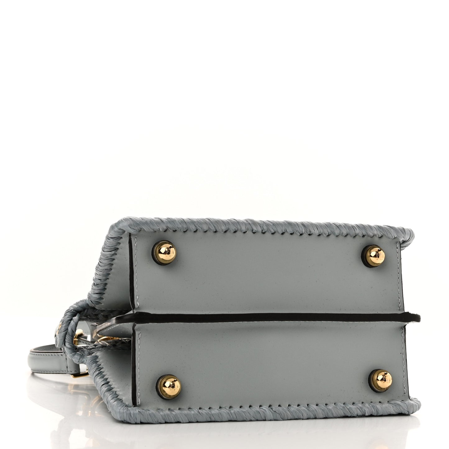 Paglia Vitello King Nappa Woven Petite Peekaboo I SEE U Satchel Anice