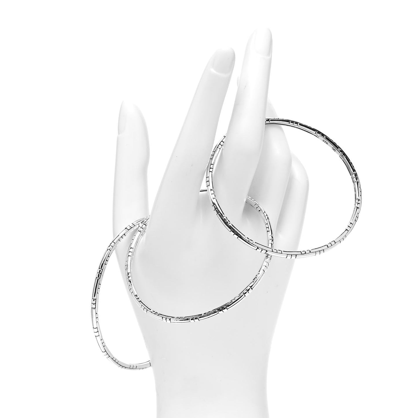 Sterling Silver Kali Slim Bangle Bracelet Set of 3