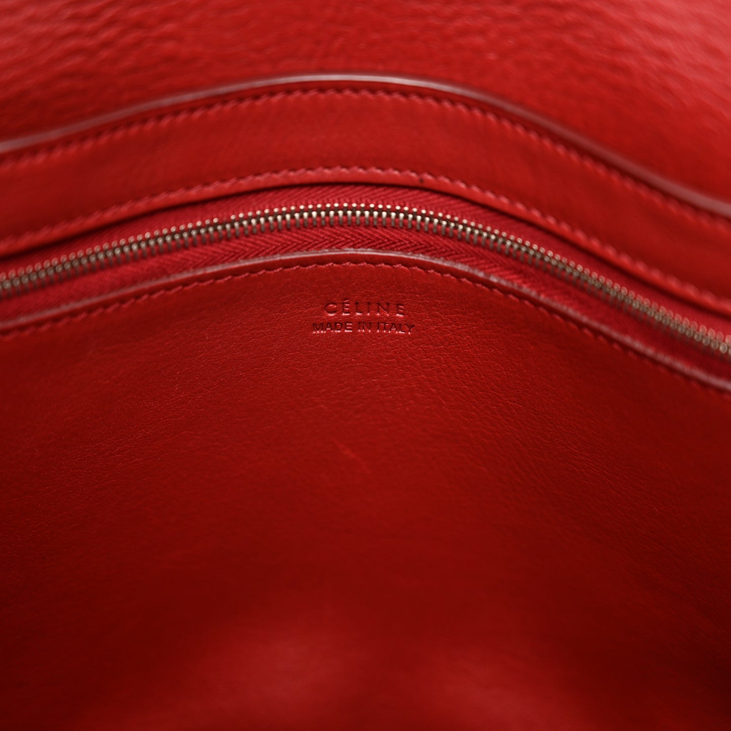 Suede Calfskin Sangle Bucket Bag Red