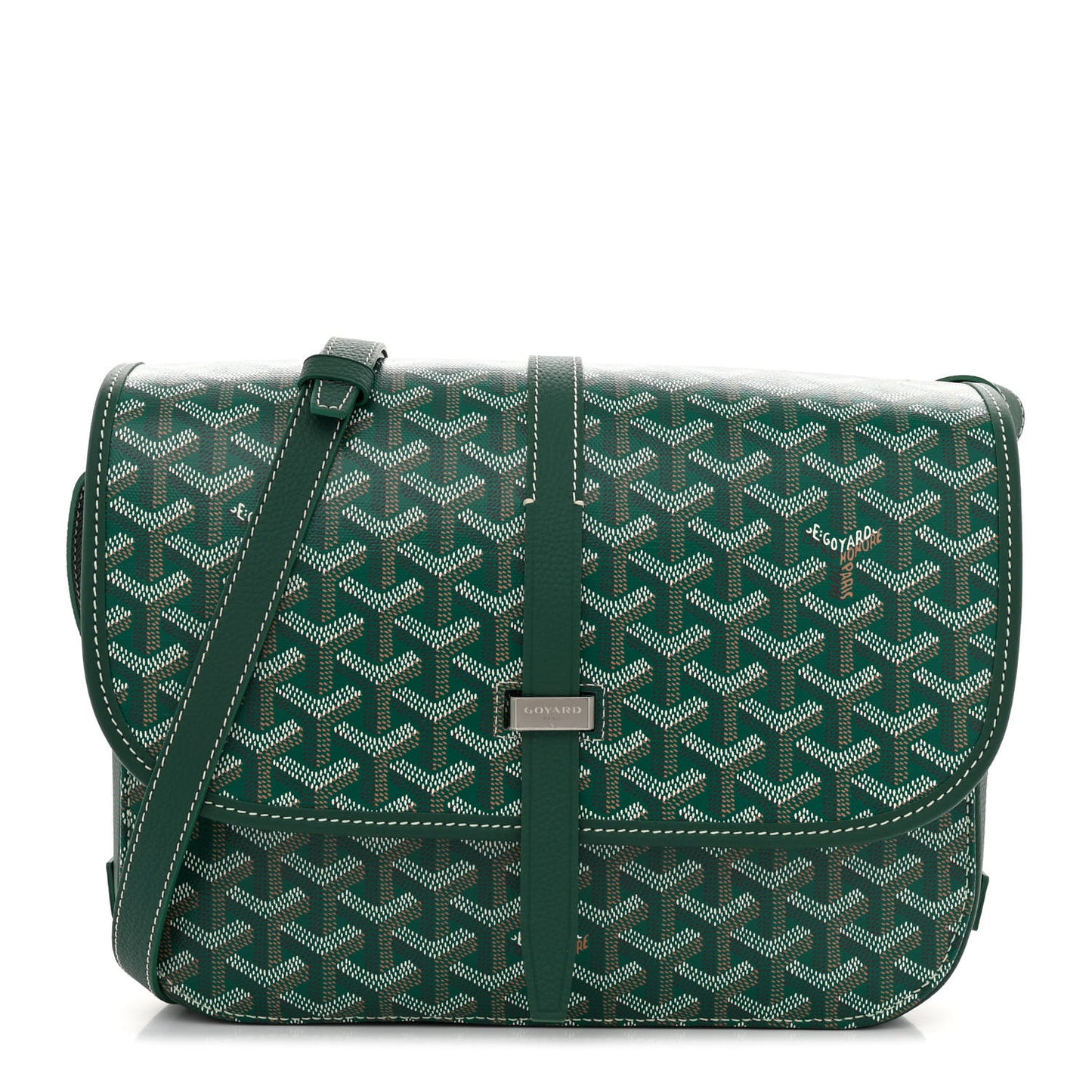 Goyardine Belvedere II MM Messenger Bag Green