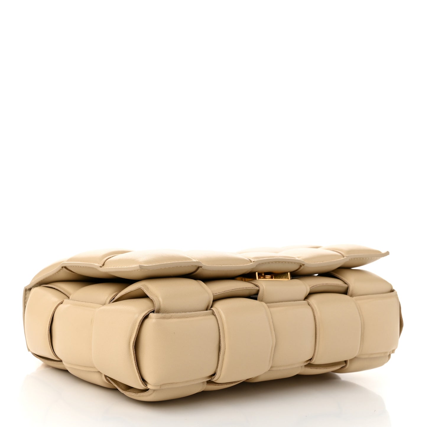 Lambskin Maxi Intreccio Padded Chain Cassette Crossbody Bag Porridge