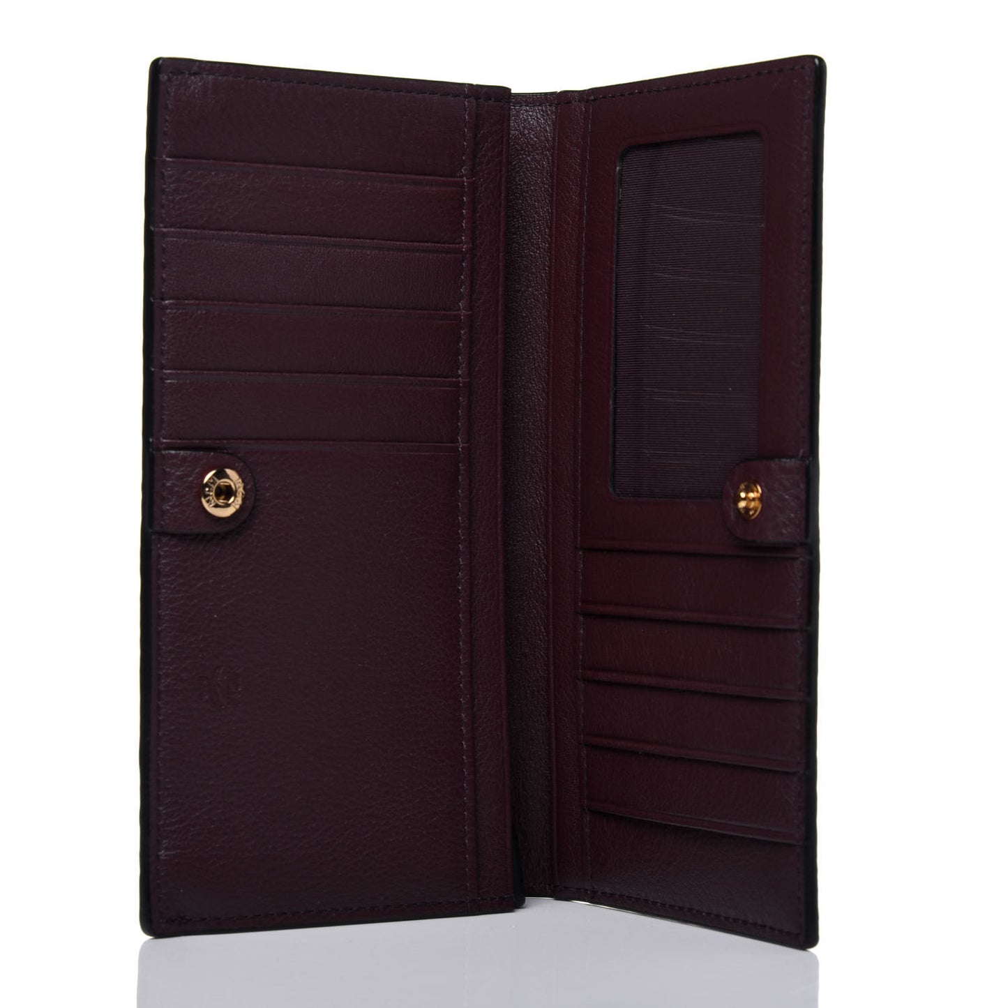 Calfskin Signature Monogram Klara Two Fold Wallet Rustic Brown