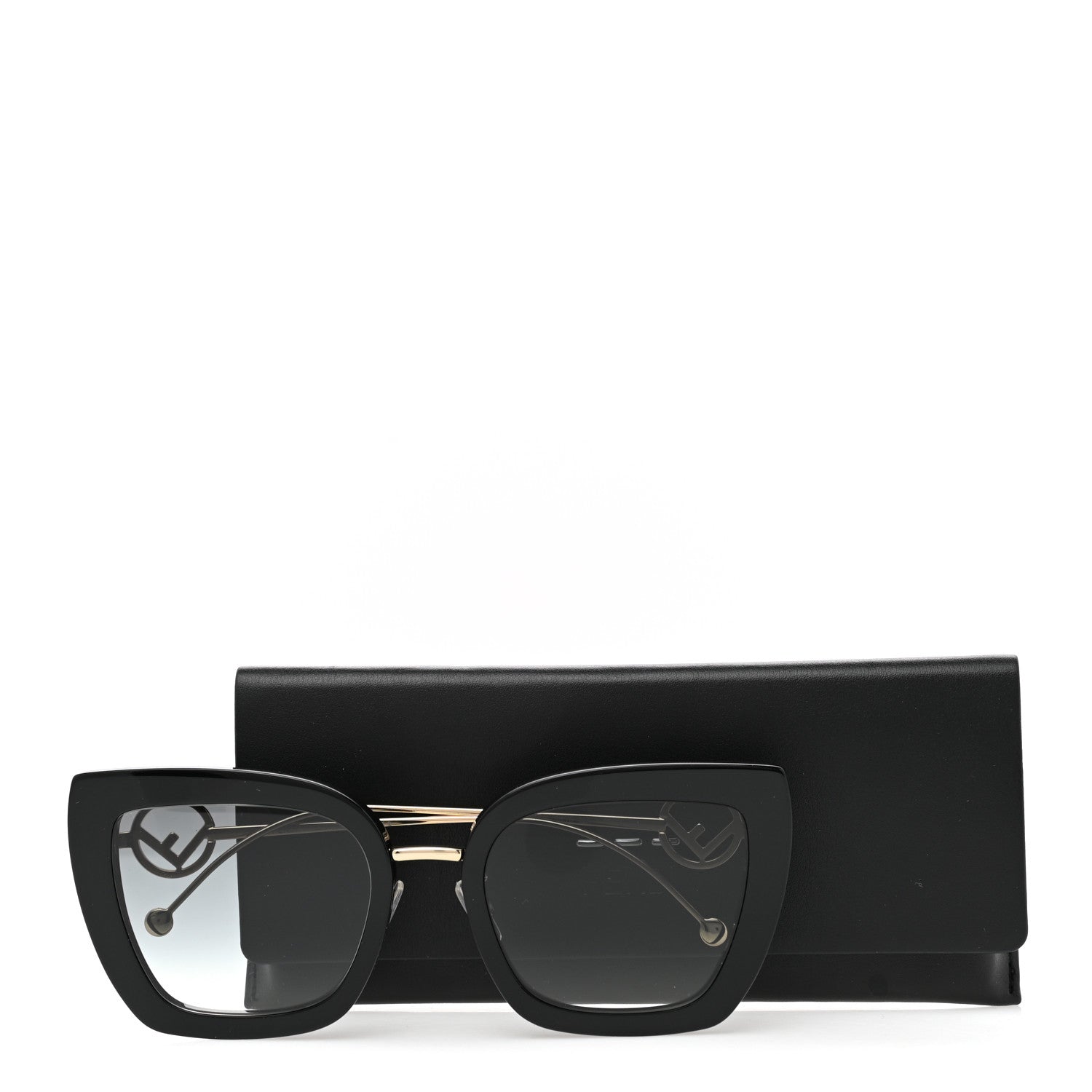 Fendi Acetate Metal F is Fendi Square Cat Eye Sunglasses FF 0424/F/S Black 7 of 7