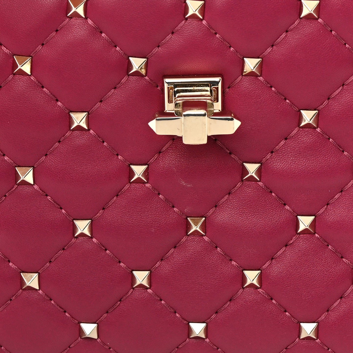 Nappa Large Rockstud Spike Shoulder Bag Camelia