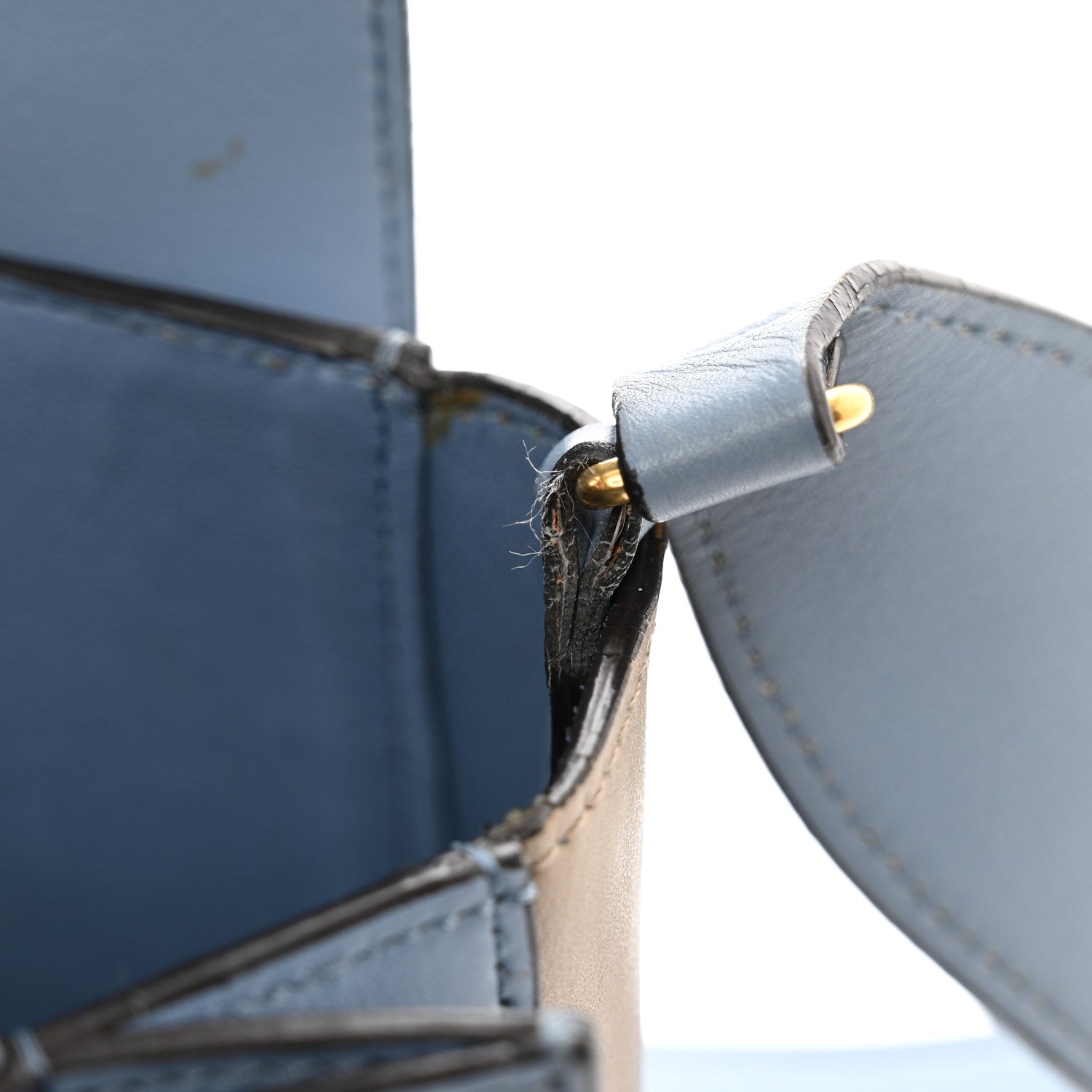 Celine Shiny Smooth Calfskin Medium Frame Shoulder Bag Blue Light Taupe 13 of 15