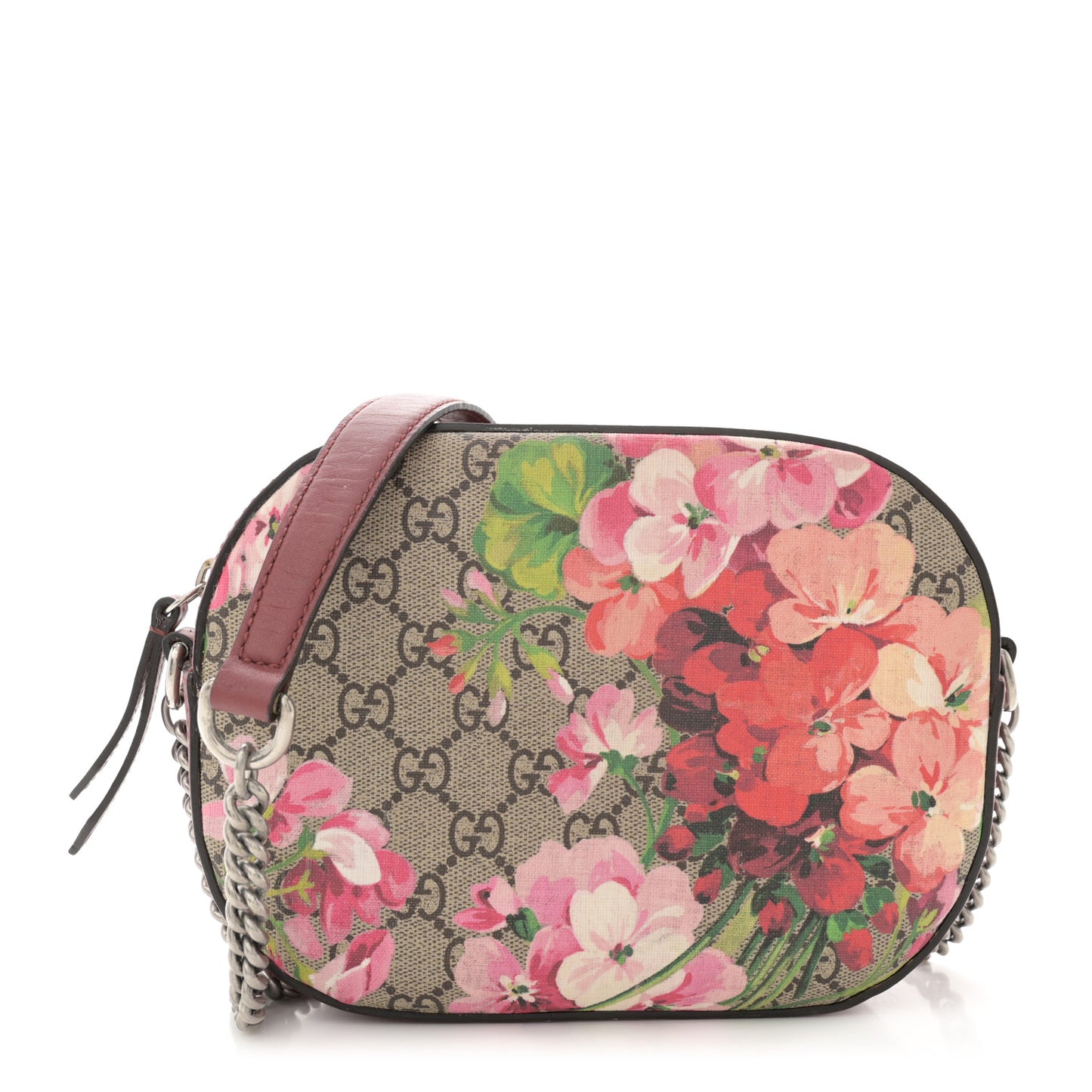 GG Supreme Monogram Blooms Mini Chain Shoulder Bag Beige Multicolor Dry Rose