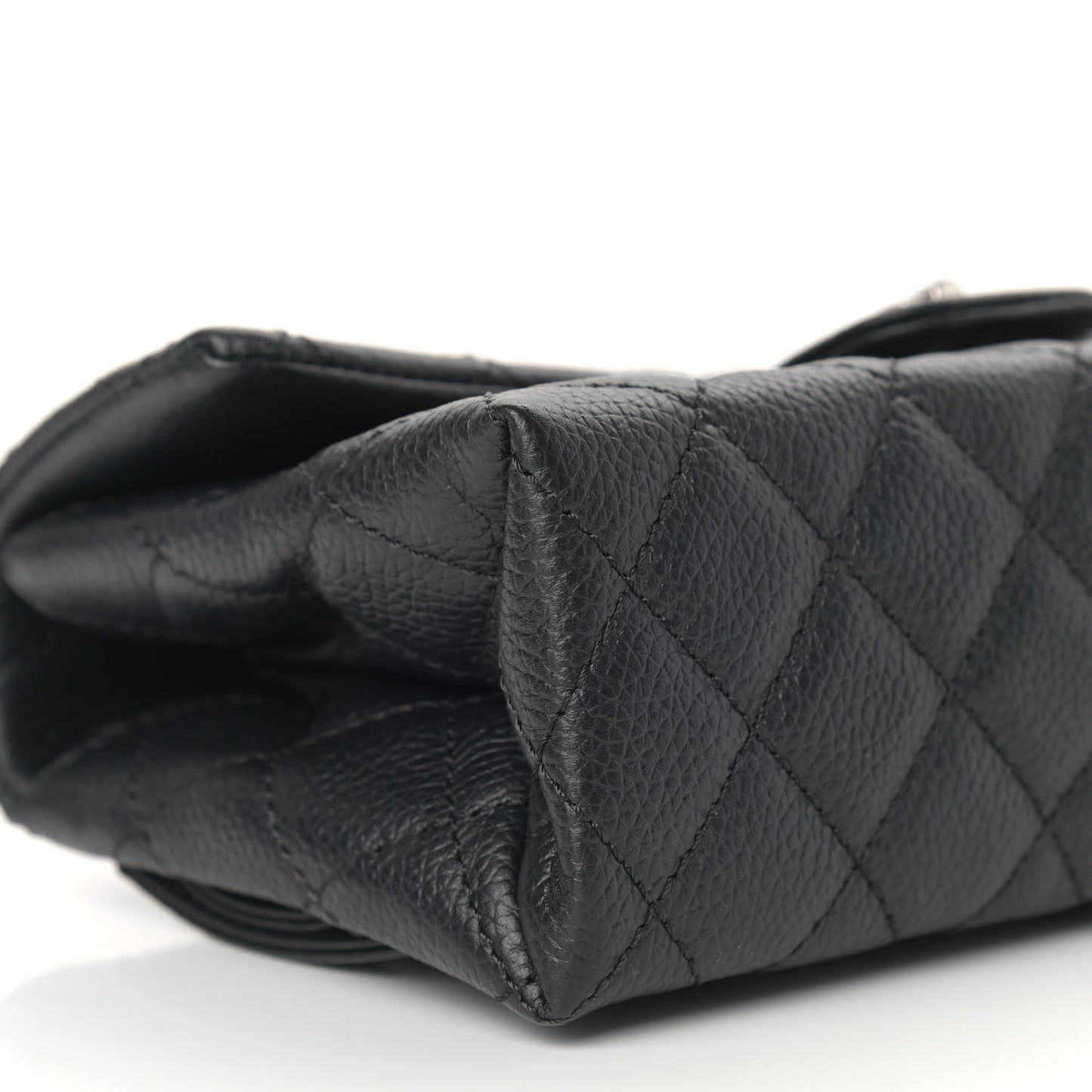 Grained Calfskin Quilted 2.55 Reissue Flap Belt Bag Clutch Black