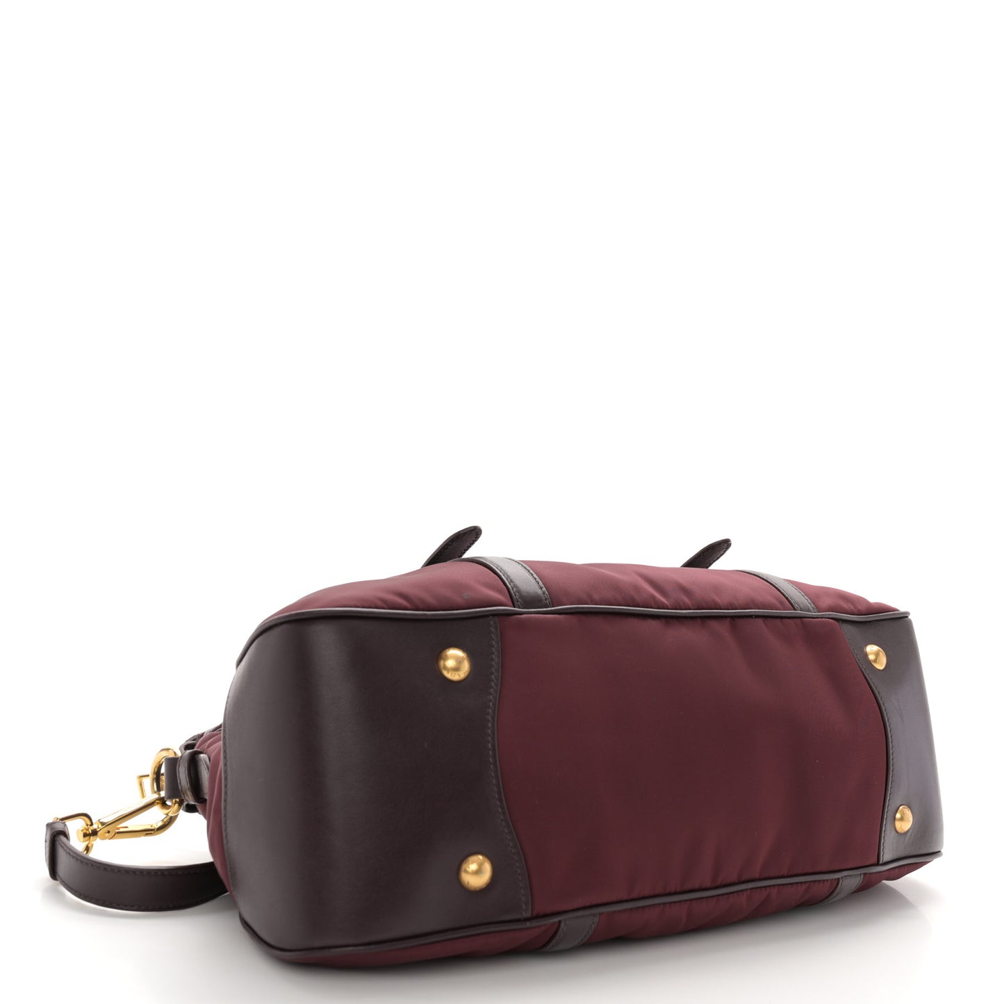 Nylon Tessuto Soft Calf Tote Granato