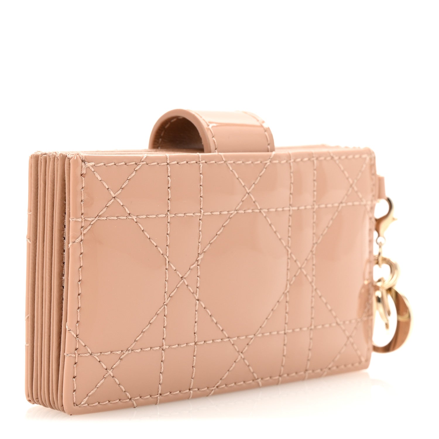 Christian Dior Patent Cannage Lady Dior 5-Gusset Card Holder Rose De Vents 3 of 8
