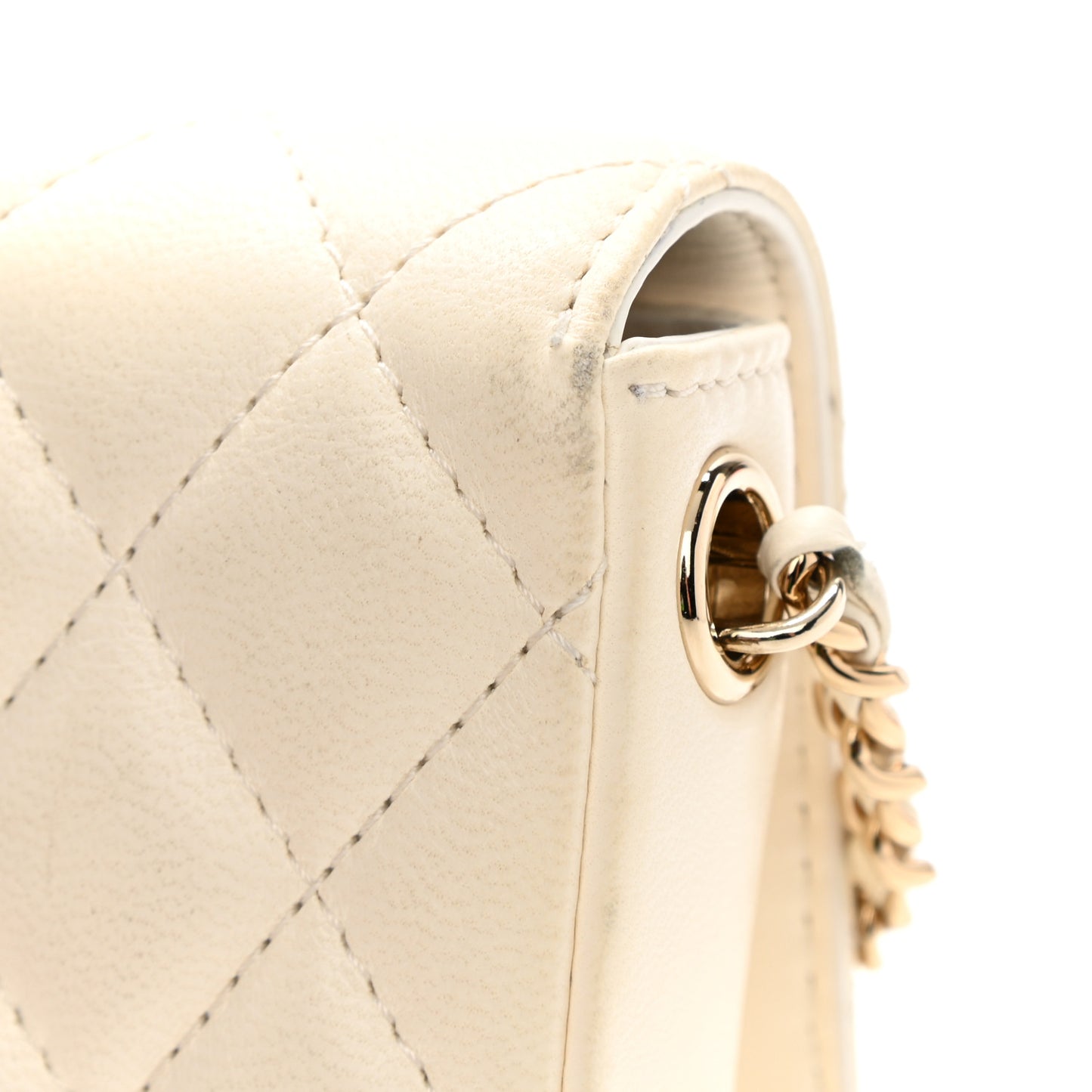 Lambskin Quilted Side Packs White Black