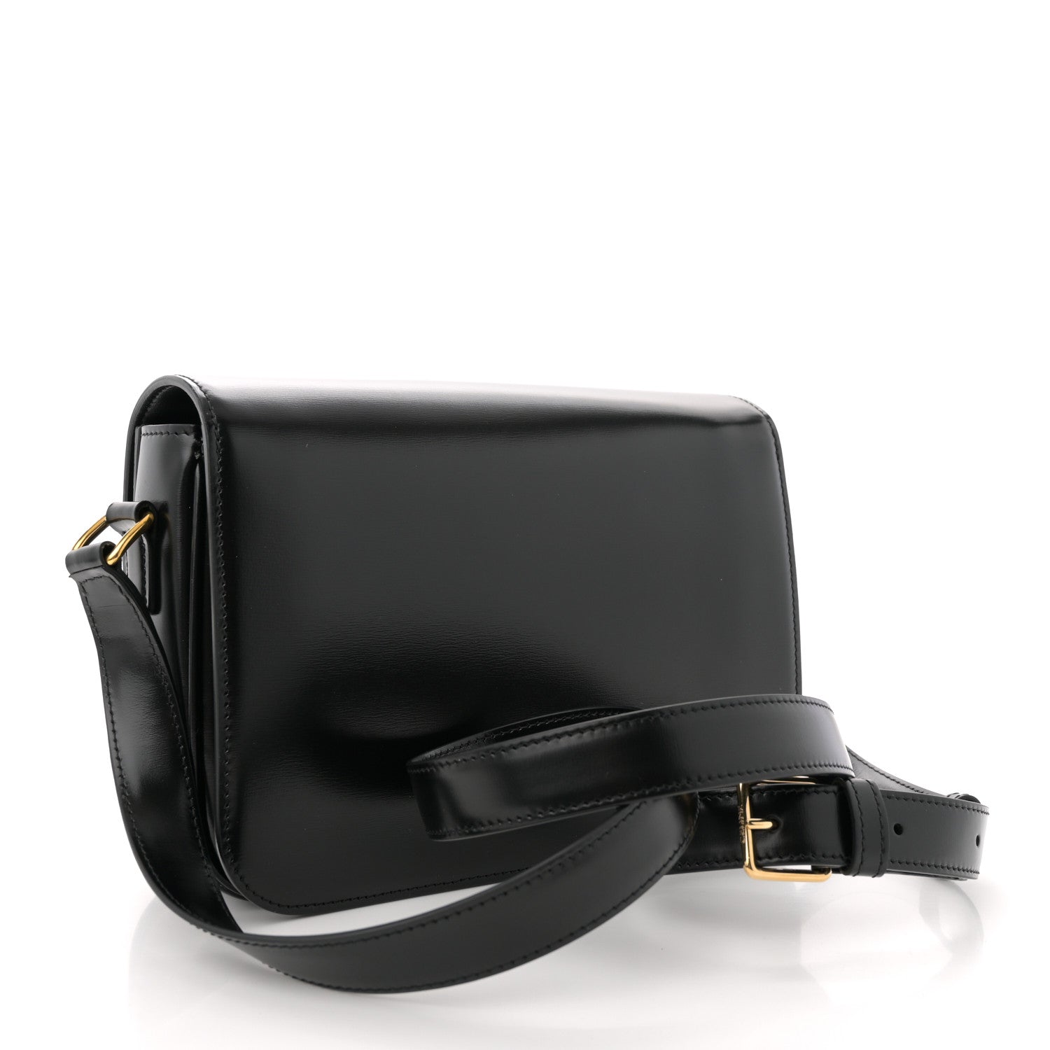 Celine Shiny Calfskin Medium Triomphe Black 3 of 10