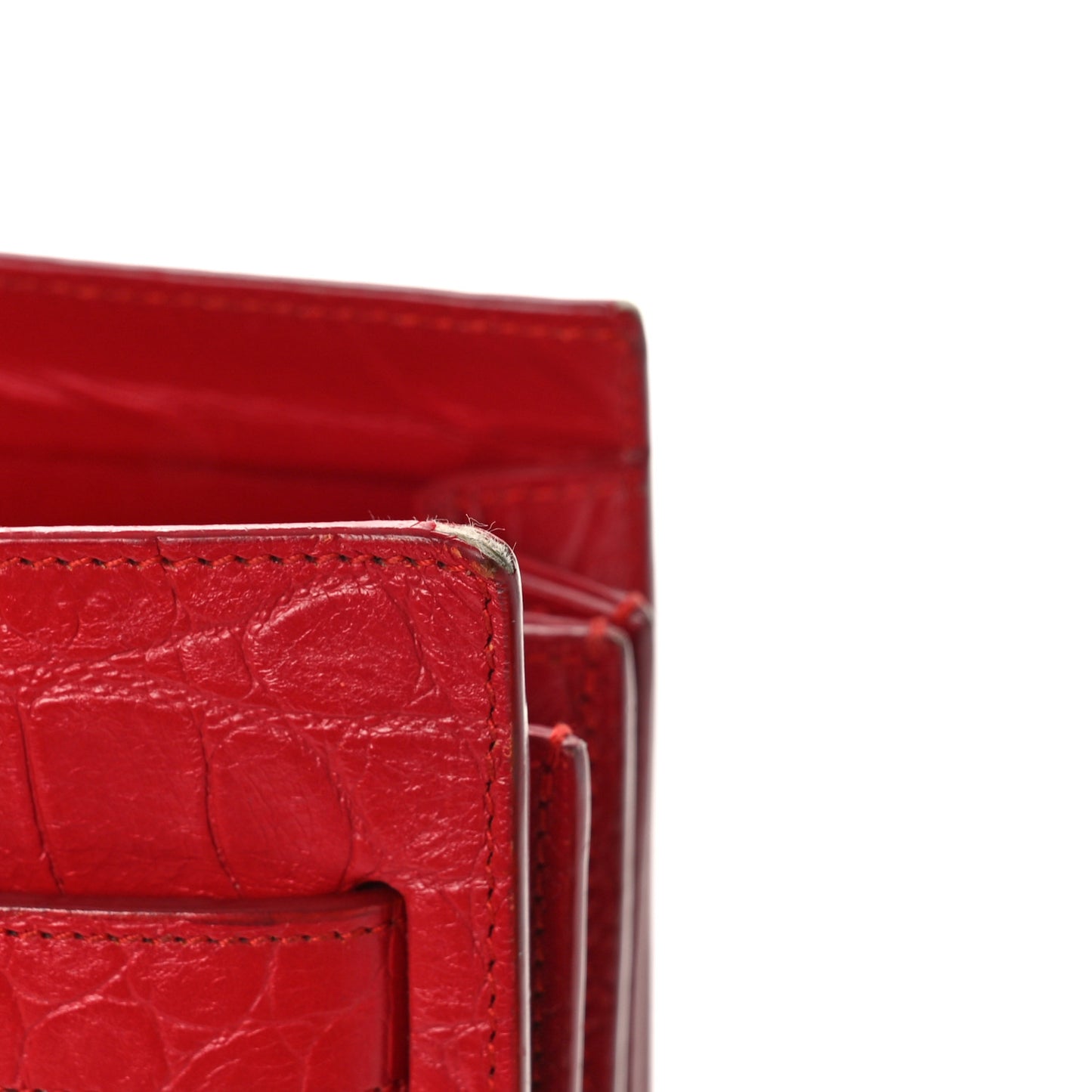 Calfskin Crocodile Embossed Baby Sac De Jour Red