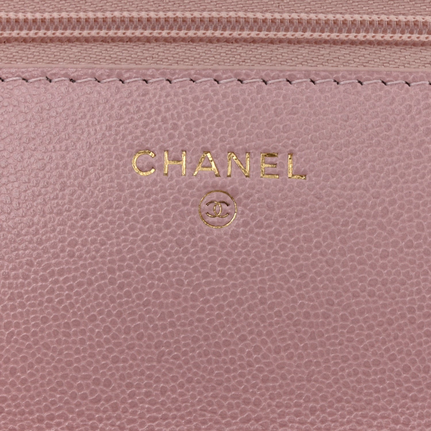 Chanel Caviar Quilted Studded CC Wallet on Chain WOC Light Pink 6 of 11