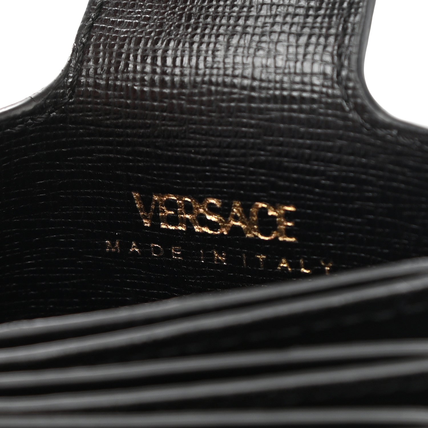 Versace Calfskin Virtus Gusset Wallet Black 6 of 8