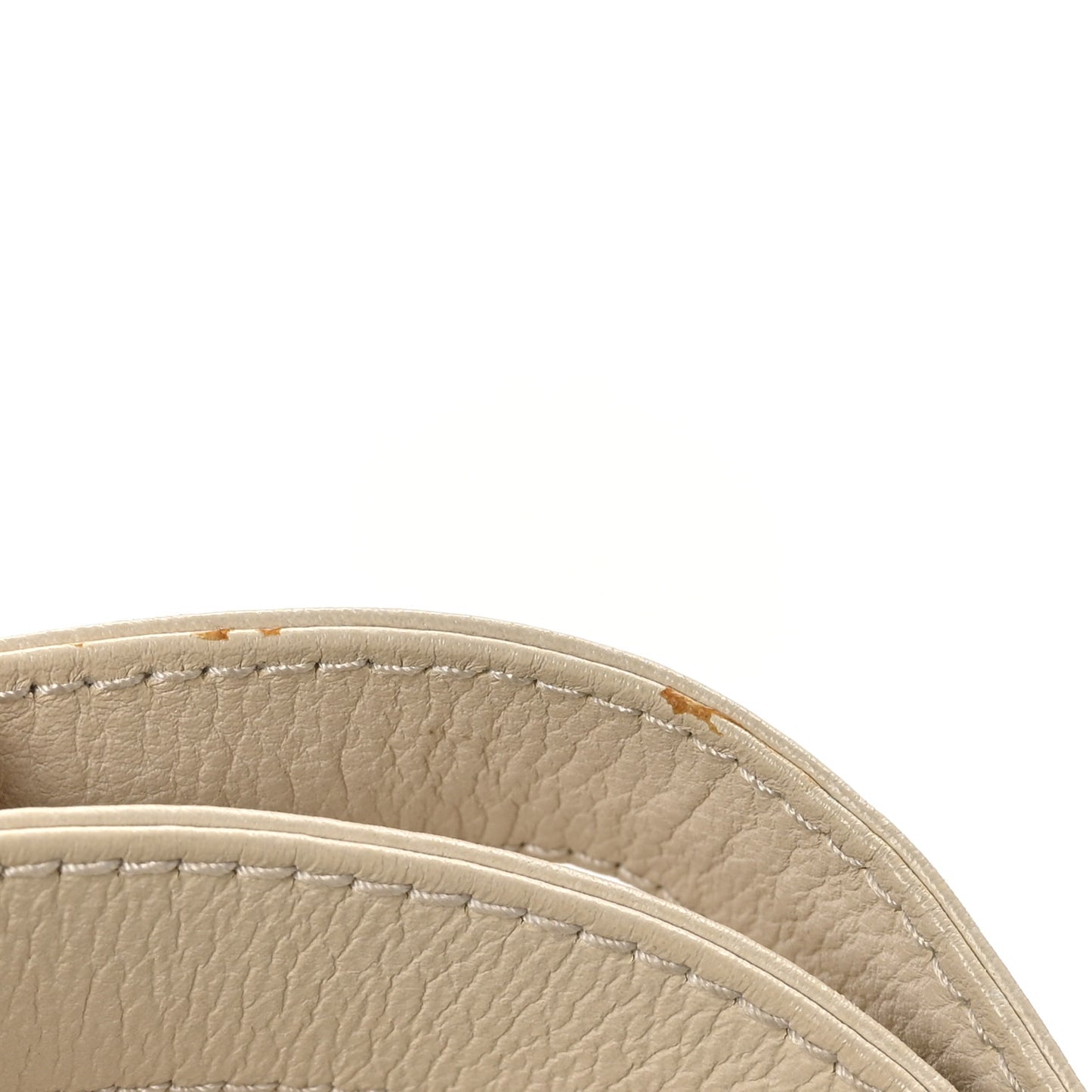 Grained Calfskin Mini Logo Messenger Bag White