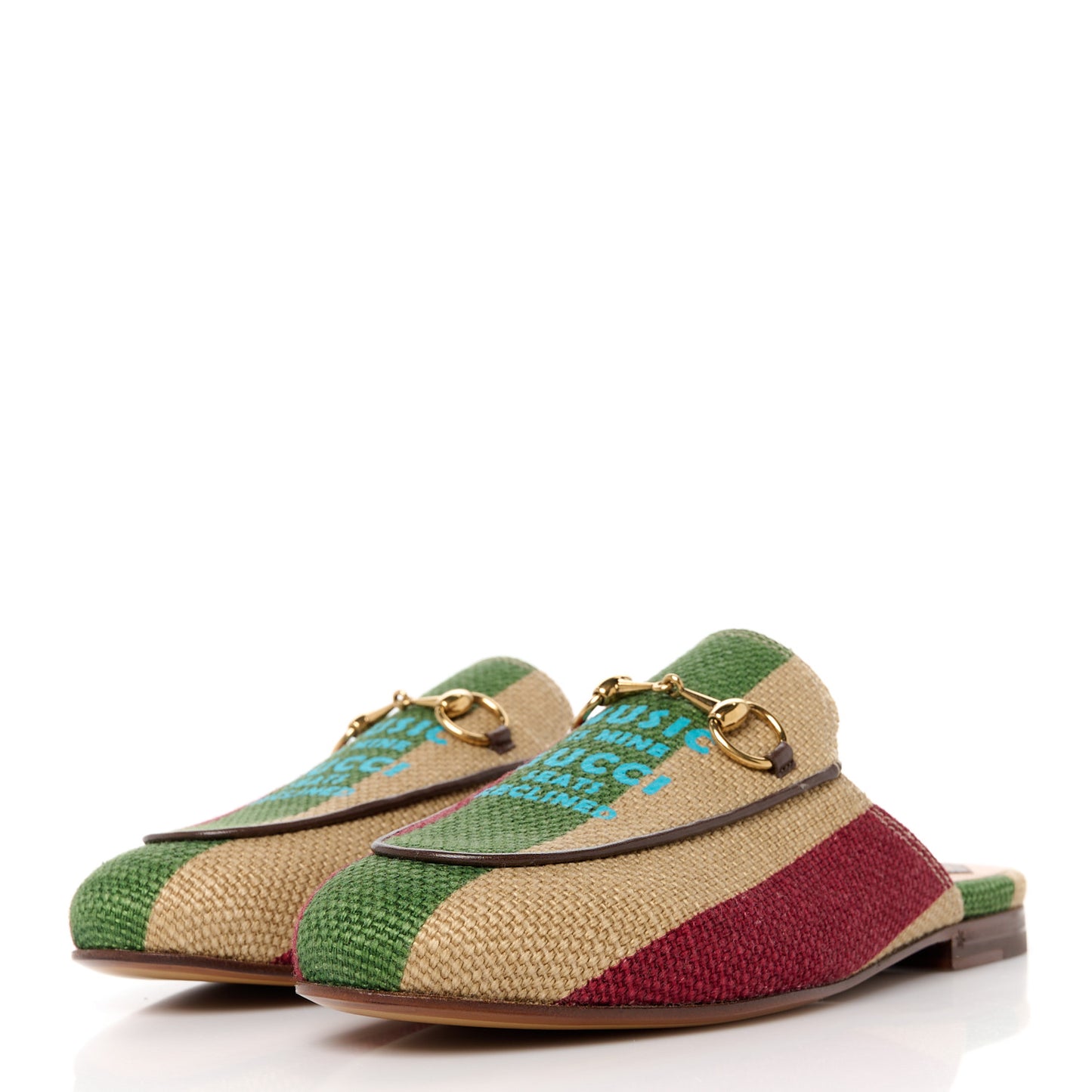 Canvas Marley Stripe 100 Centennial Womens Princetown Slippers 35 Beige New Acero