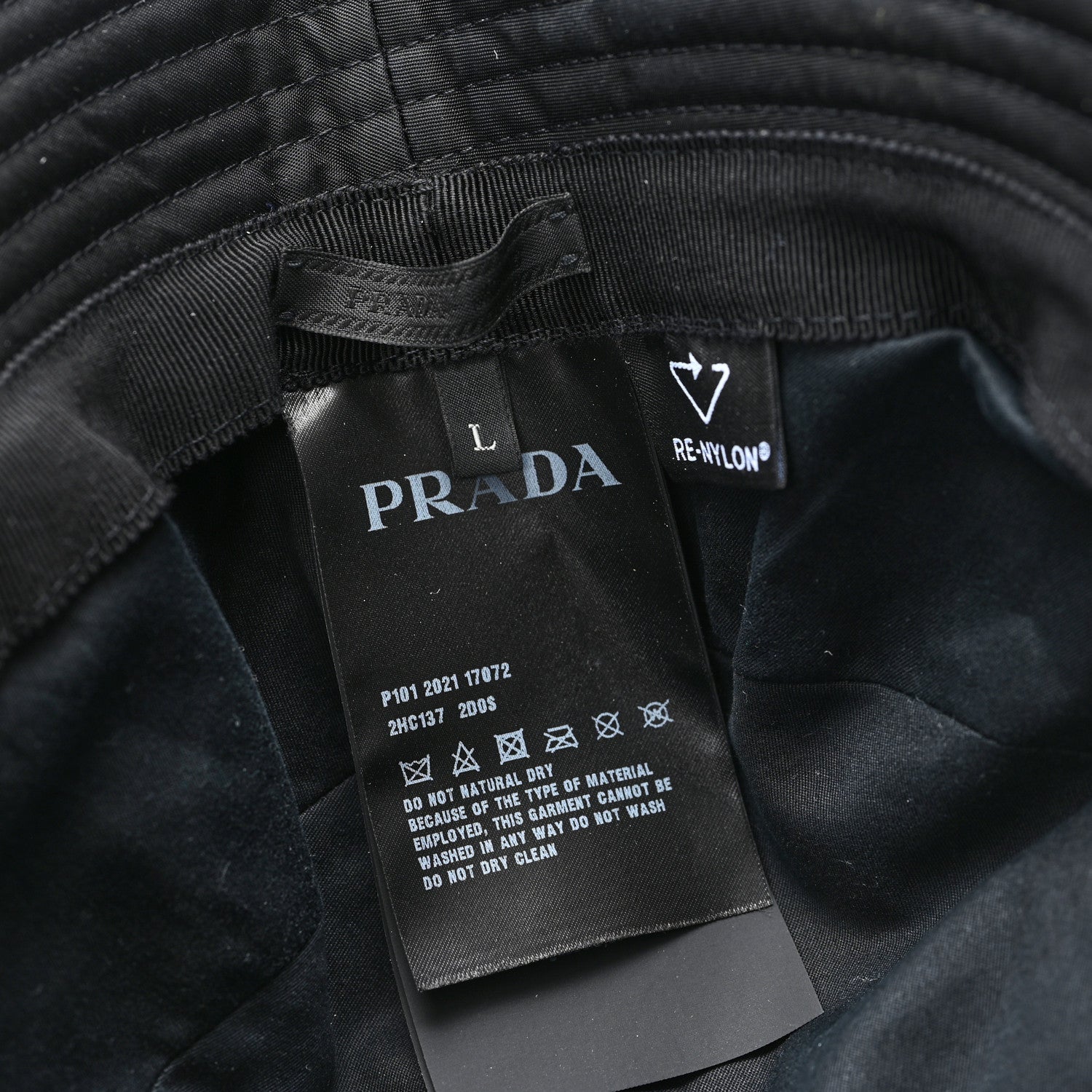 Prada Crystal Tessuto Bucket Hat L Black Acciaio 8 of 8