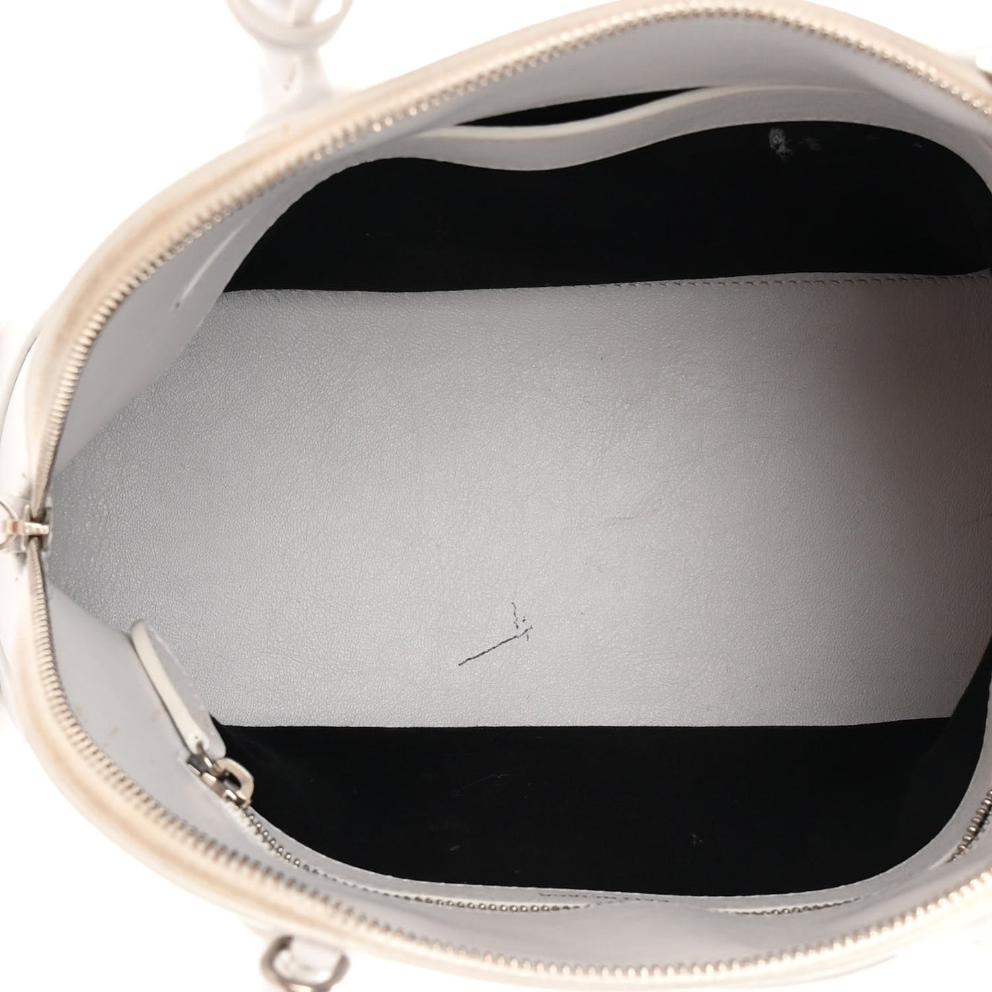 Smooth Calfskin 3D Logo S Ville Top Handle Bag White Screen Blue Black