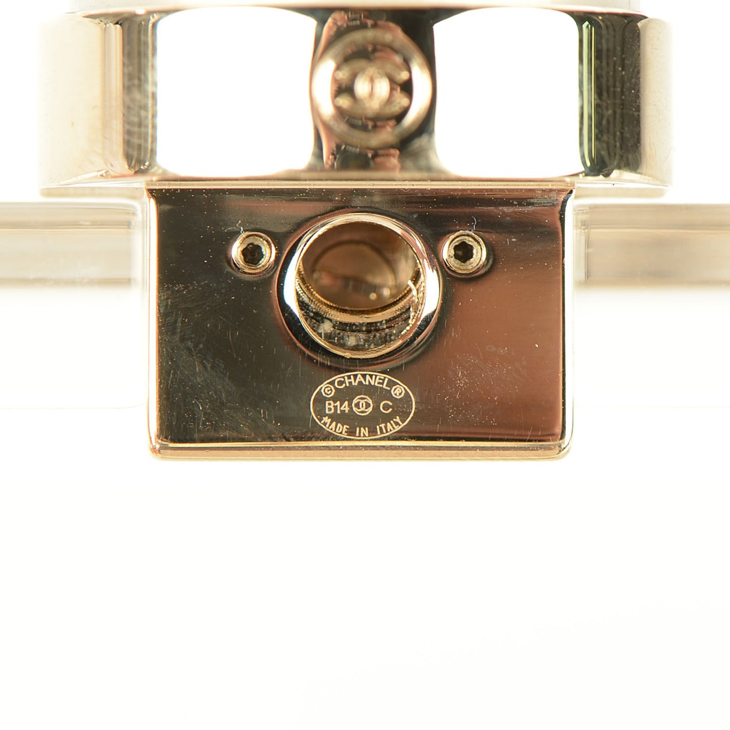 Transluscent Plexiglass Perfume Bottle Clutch