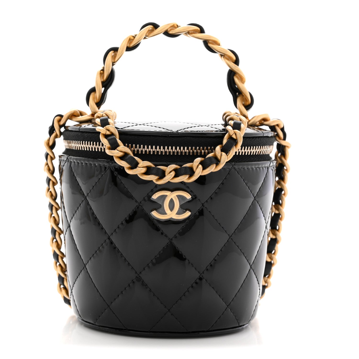 CHANEL パーティバッグ Chanel Patent Quilted Afternoon Tea Top Handle Vanity Case With
