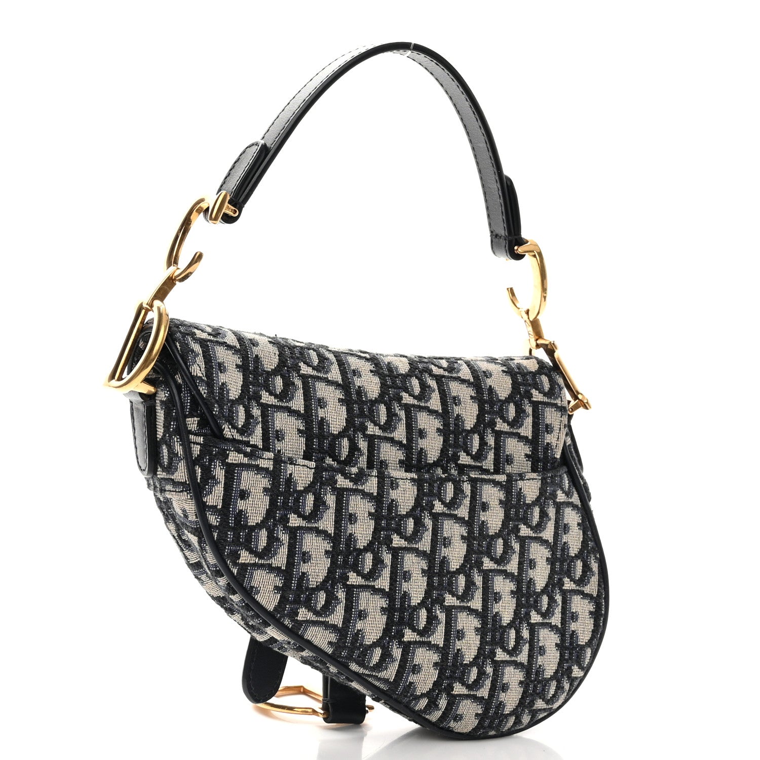 Christian Dior Oblique Mini Saddle Bag Blue 3 of 10