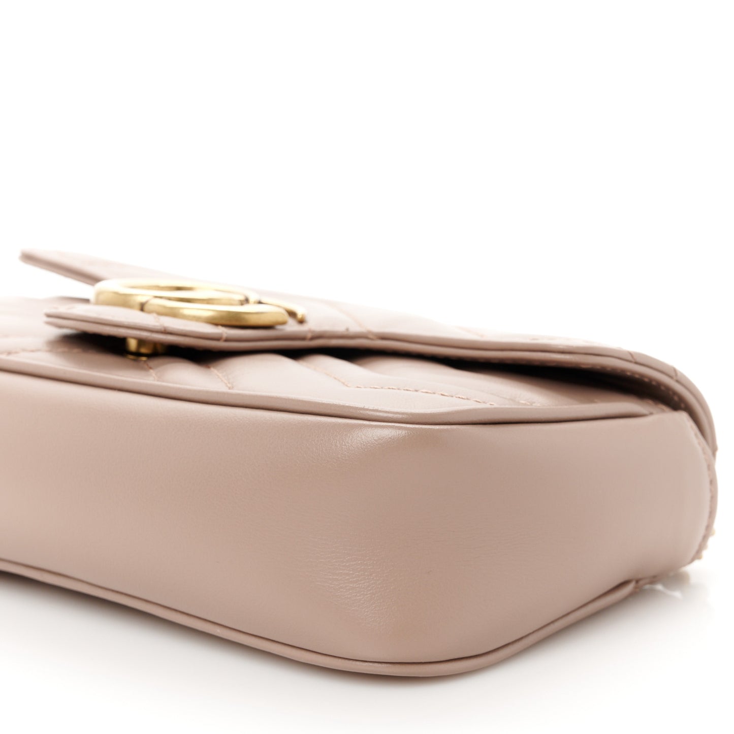 Calfskin Matelasse Super Mini GG Marmont Shoulder Bag Porcelain Rose