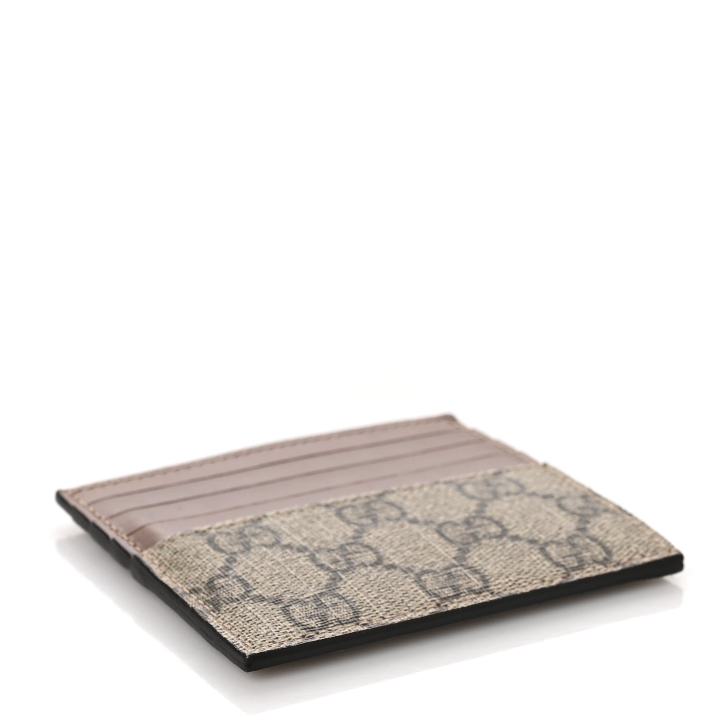 GG Supreme Monogram Calfskin Large Card Holder Beige Ebony Cuir