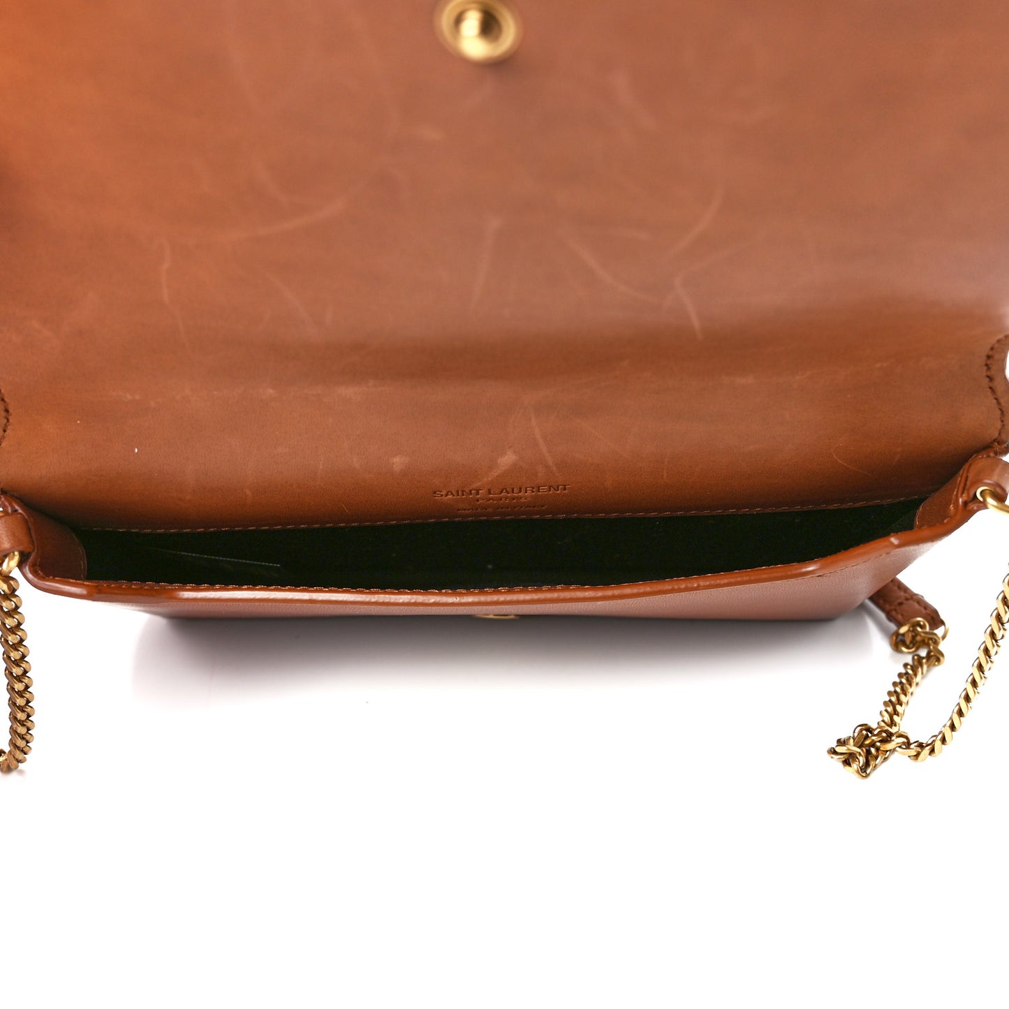 Shearling Monogram Phone Holder Crossbody Brown