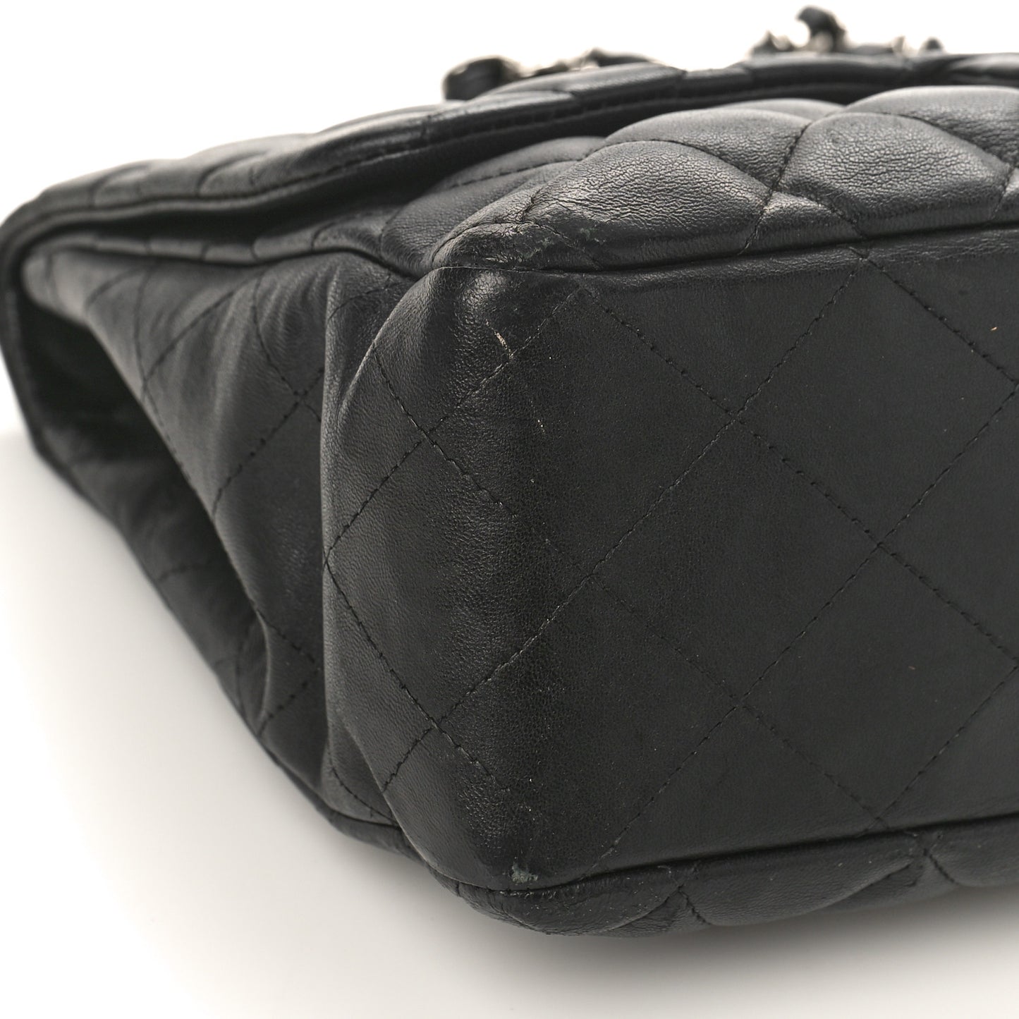 Lambskin Quilted Jumbo Single Flap Black