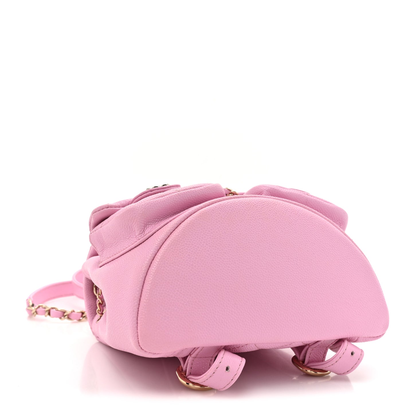 Shiny Caviar Quilted Small Duma Pockets Drawstring Backpack Lilac