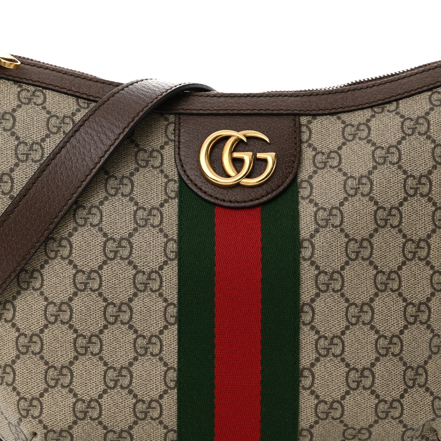 Gucci GG Supreme Monogram Web Small Ophidia Half Moon Hobo Brown 8 of 12