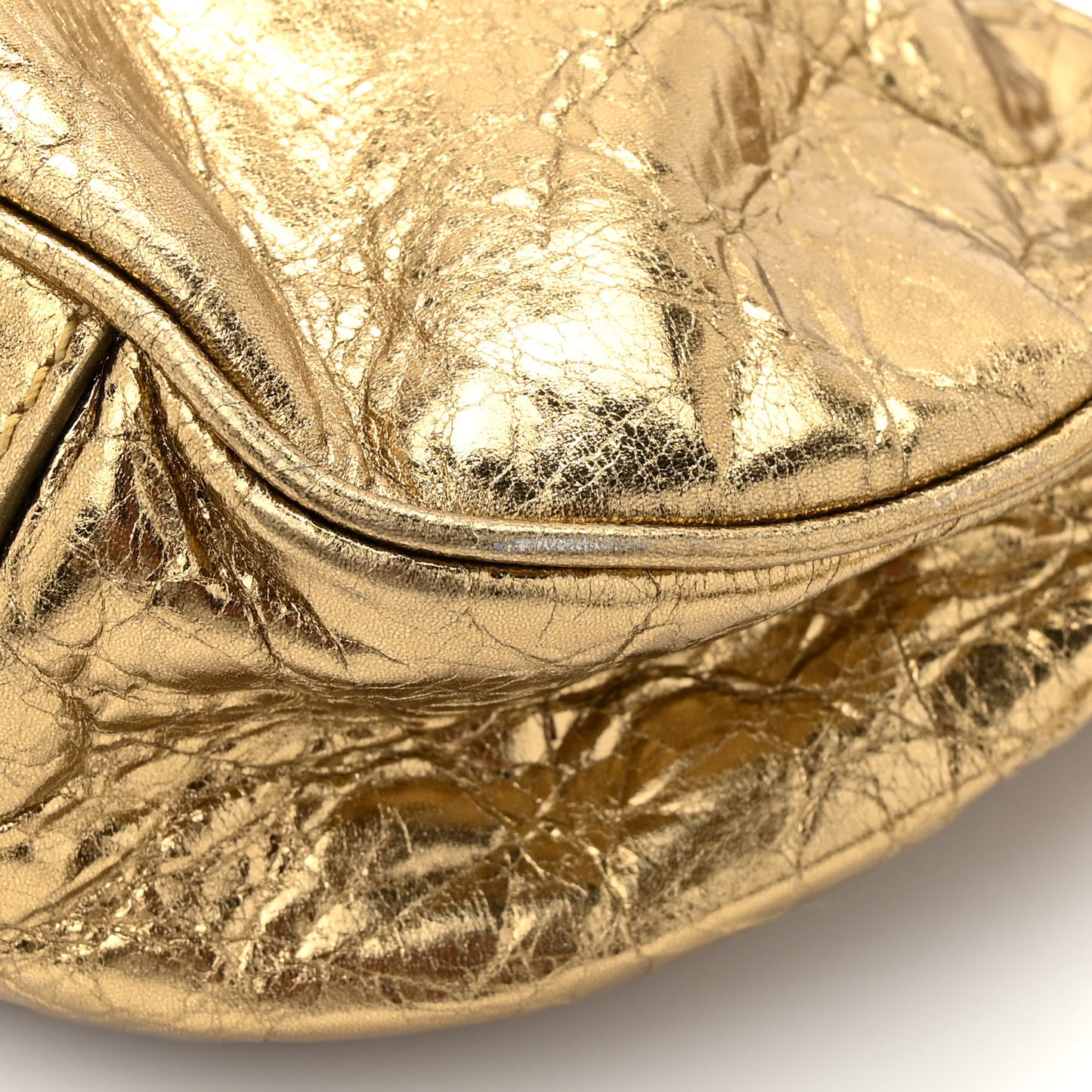 Metallic Agneau Arena Le Cagole Shoulder Bag XS Gold
