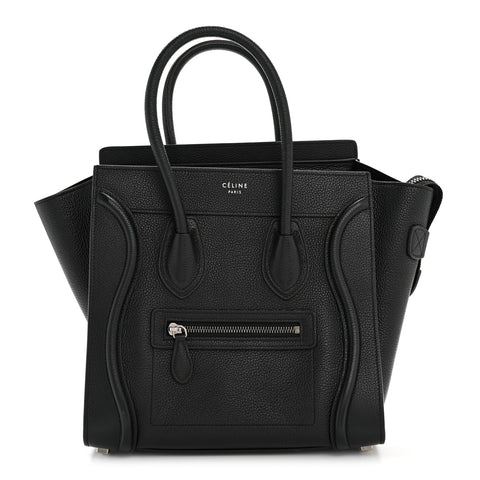 Drummed Calfskin Micro Luggage Black