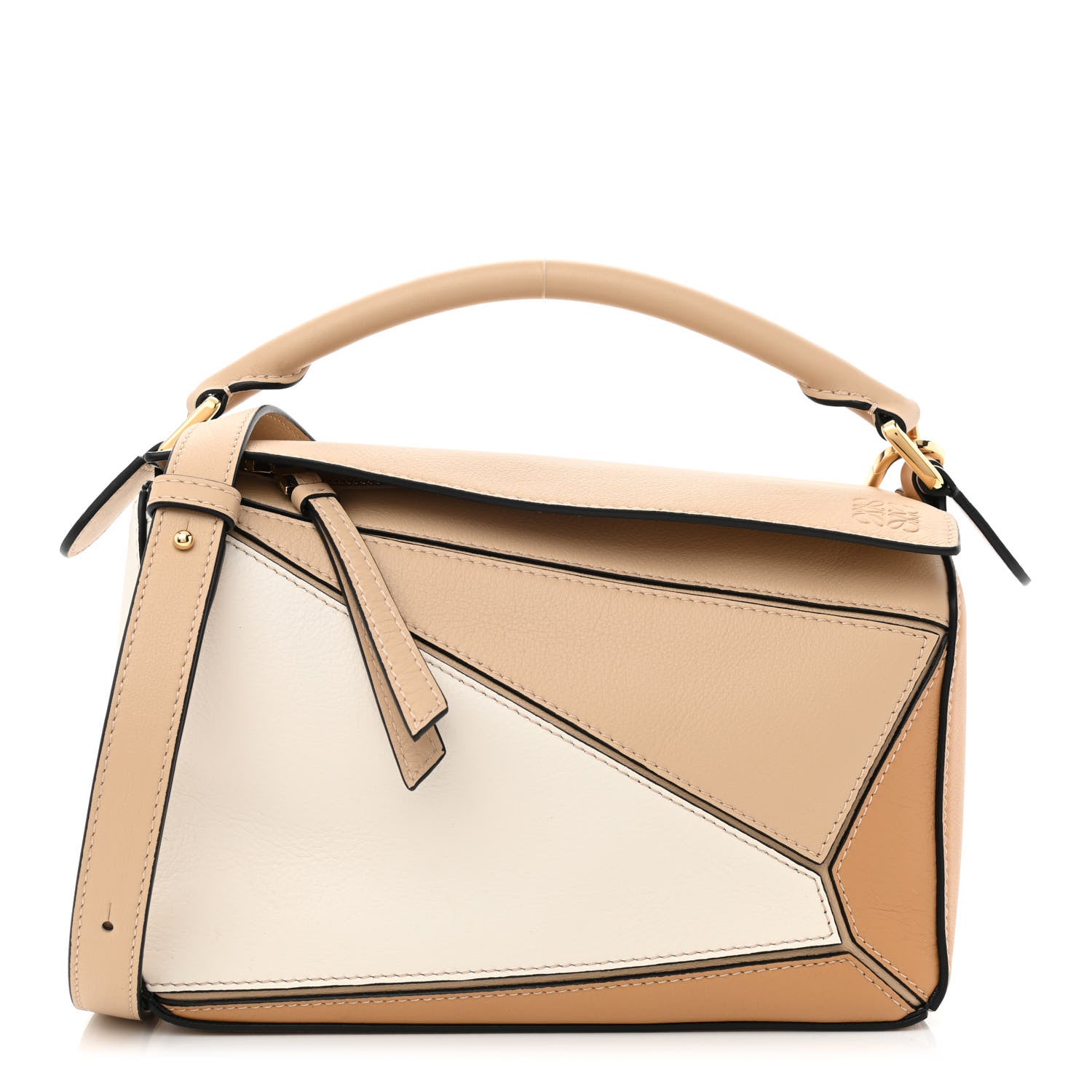 Loewe Calfskin Small Puzzle Bag Dusty Beige Soft White 1204068