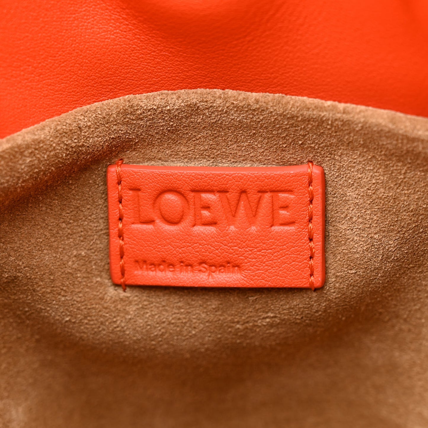 Calfskin Mini Flamenco Knot Clutch Vivid Orange