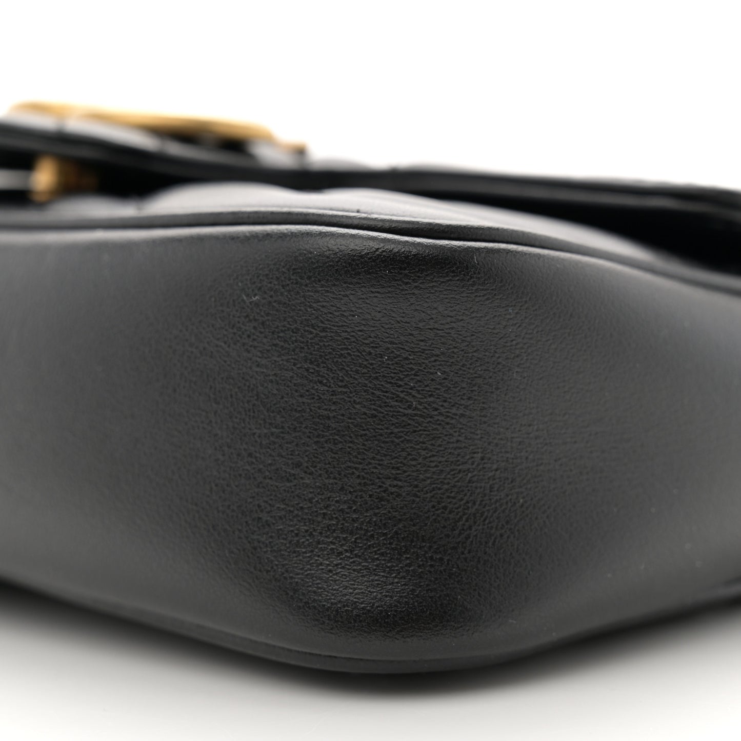 Calfskin Matelasse Super Mini GG Marmont Shoulder Bag Black